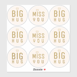 Adesivo Big Hug e Miss You Labels para Embalagem