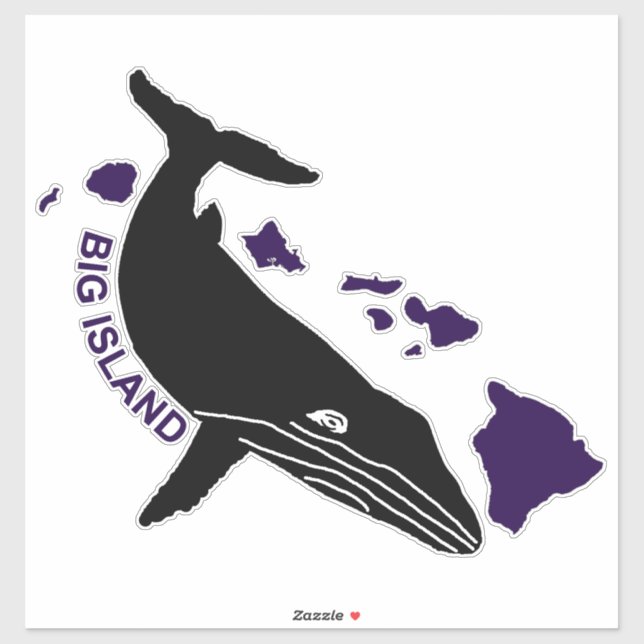Adesivo Big Island - Roxo Hawaii Islands Humpback (Folha)
