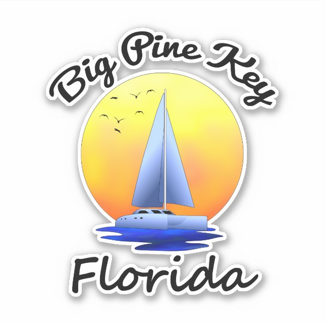 Adesivo Big Pine Key Florida Keys a Navegar (Frente)