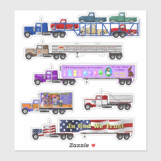Adesivo Big Rig e Little Red Truck Stickers (Folha)