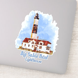 Adesivo Big Sable Point Lighthouse Watercolor - Michigan