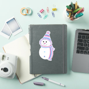 Adesivo Bigender Pride Snowman Snowman Flag Pastels