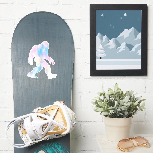 Adesivo Bigfoot de Aquarela (Prancha de snowboard)