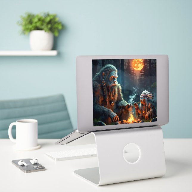 Adesivo Bigfoot e o Chefe da Floresta Moonlit (Laptop na mesa)