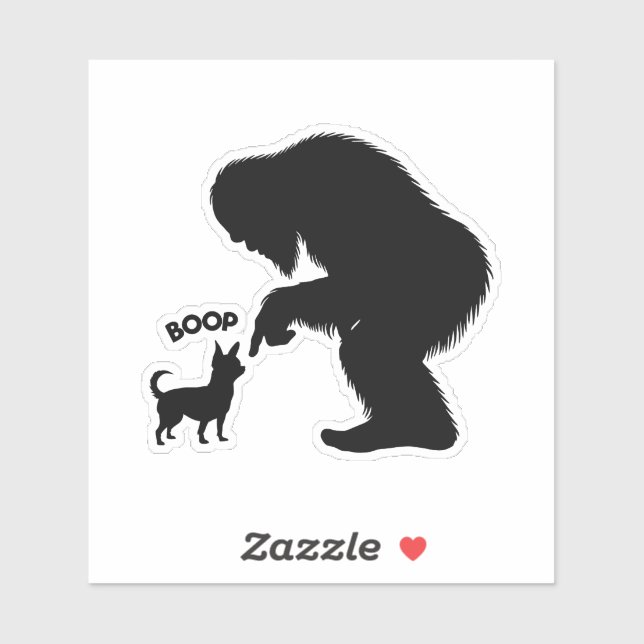 Adesivo Bigfoot Sasquatch Chihuahua Boop (Folha)