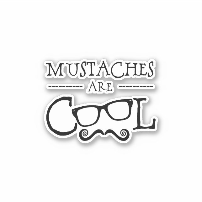 Adesivo Bigodes Óculos Legais (Frente)