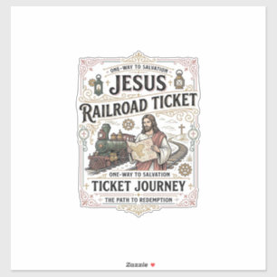 Adesivo Bilhete de Trem Jesus Jornada Bilhete de Trem Jesu