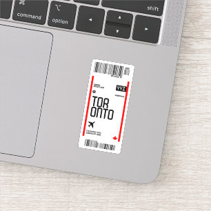 Adesivo Bilhete de Voo de Toronto - Viagem Canadá