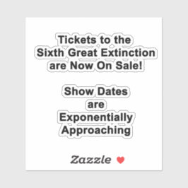 Adesivo Bilhetes Para O Sexto Excelente De Extinção