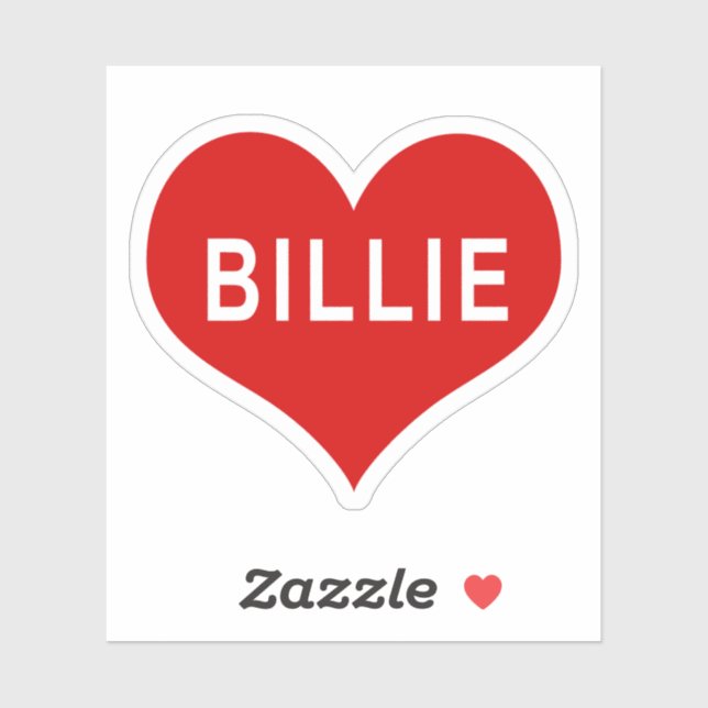 Adesivo BILLIE NAME Red Love Heart Vinyl Sticker (Folha)