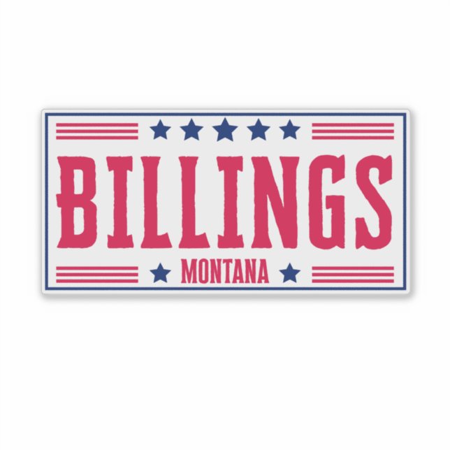 Adesivo BILLINGS MONTANA Stars & Stripes (Frente)