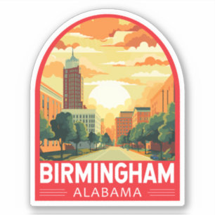 Adesivo Birmingham Alabama Viagem Art Emblem