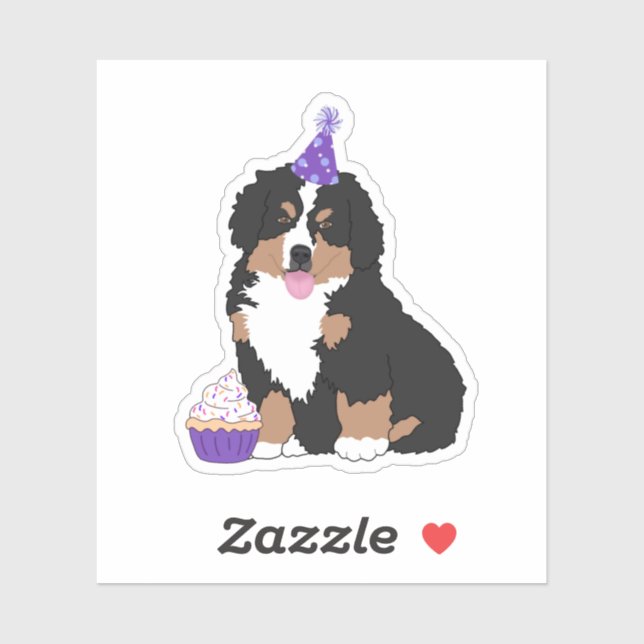 Adesivo Birthday Bernese Mountain Dog Puppy Sticker (Folha)