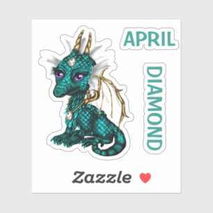 Adesivo Birthstone Baby Dragon April Diamond