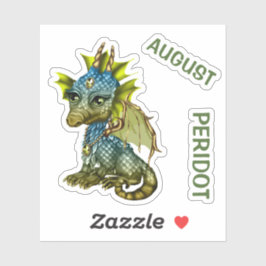 Adesivo Birthstone Baby Dragon August Peridot