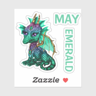 Adesivo Birthstone Baby Dragon May Emerald