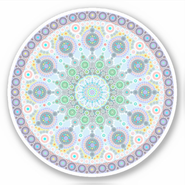 Adesivo Birthstone Opal Mandala Sticker (Frente)