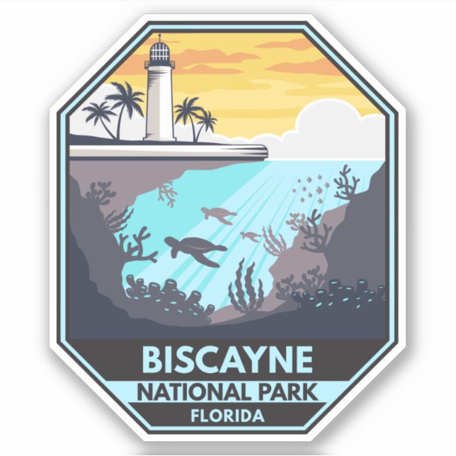 Adesivo Biscayne National Park Florida Emblem (Frente)