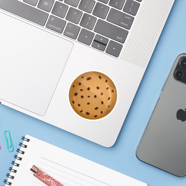 Adesivo Biscoito de Chocolate Chip  (Notebook com iPhone)