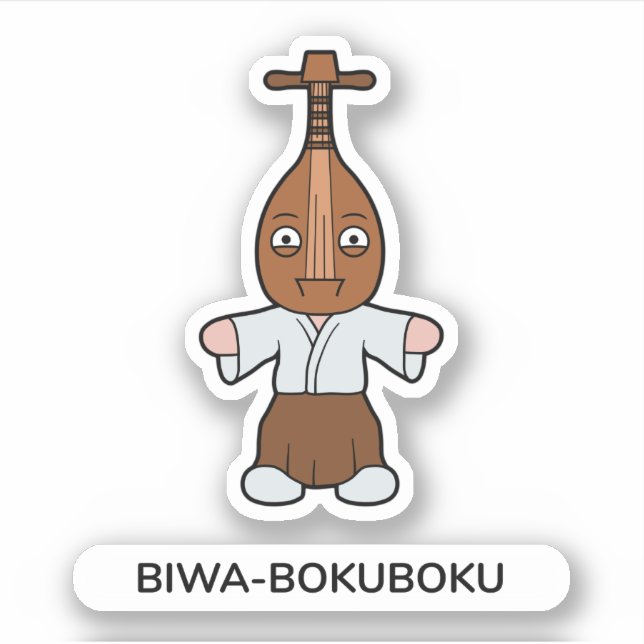 Adesivo Biwa Lute Man Yokai Monster (Frente)