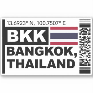 Adesivo BKK Bangkok Boarding Pass - Thailand Travel