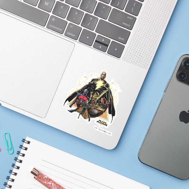 Adesivo Black Adam Triangular Group Graphic (Notebook com iPhone)