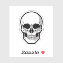 Adesivo Black and White Skull Halloween Sticker