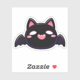 Adesivo Black Bat Cat - Kawaii Flying Kitten