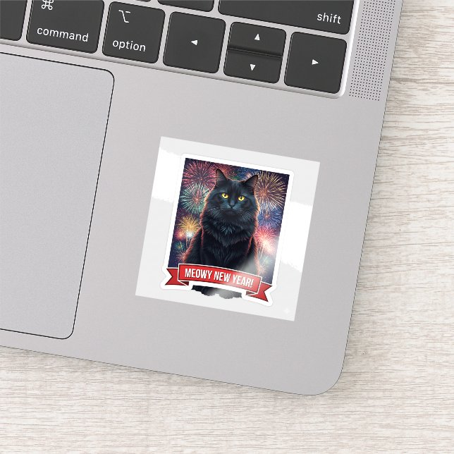 Adesivo Black Cat Fireworks Celebration (Detalhe)