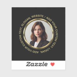 Adesivo Black & gold design, Logo or Photo in gold circle,