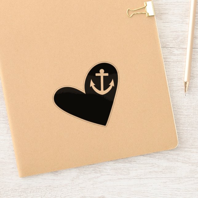 Adesivo Black Heart Anchor Transparent (Notebook)