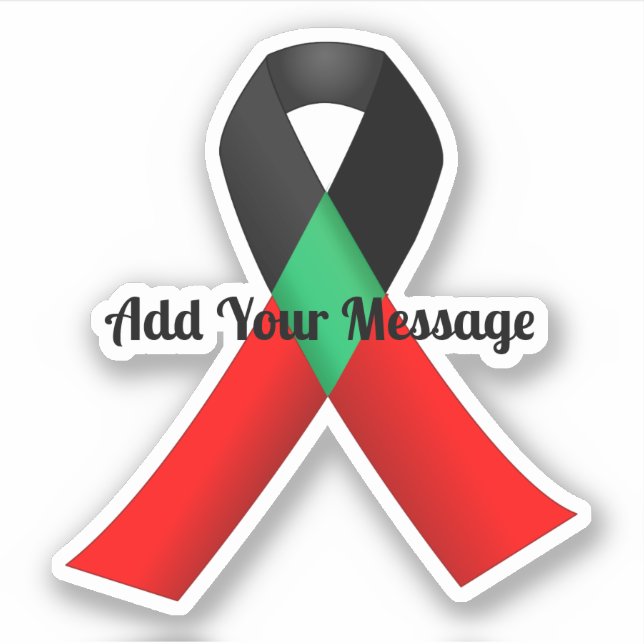 Adesivo Black HIV/AIDS Awareness Ribbon (Frente)