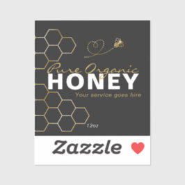 Adesivo Black Honey Gold Bees Honeycomb Product Label