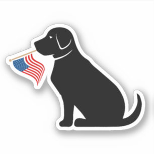 Adesivo Black Lab Dog Silhouket American Flag EUA