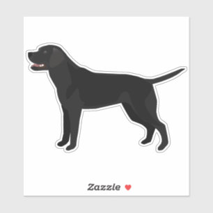 Adesivo Black Labrador Retriever Dog Breed Silhouette