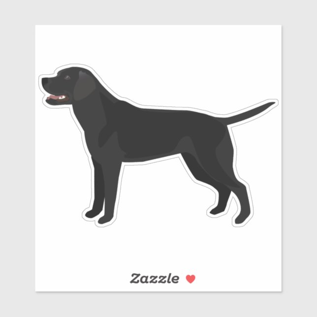 Adesivo Black Labrador Retriever Dog Breed Silhouette (Folha)