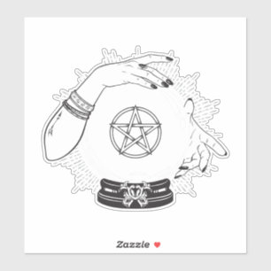 Adesivo Black Mystic Fortune Teller Mystical Crystal Party