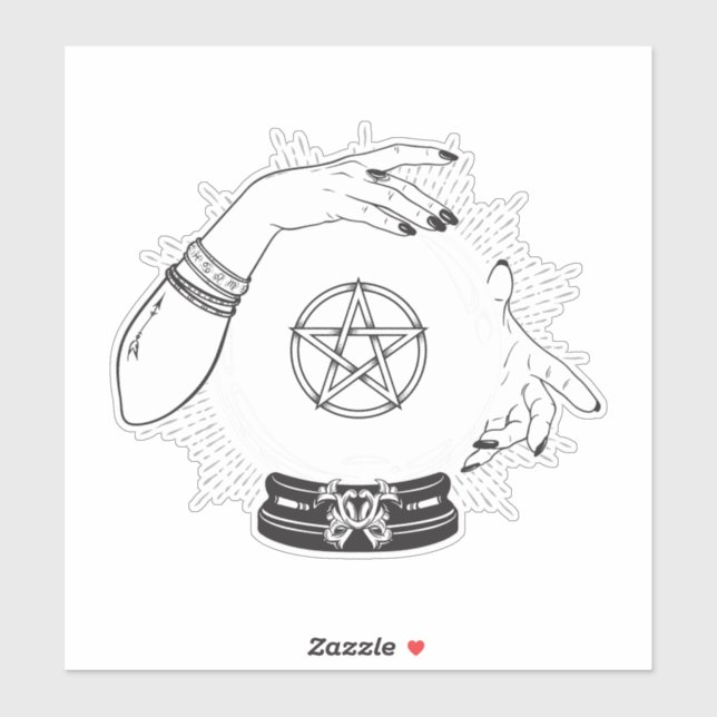 Adesivo Black Mystic Fortune Teller Mystical Crystal Party (Folha)