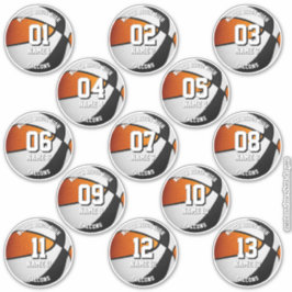 Adesivo black orange basketball team stickers 13 athletes