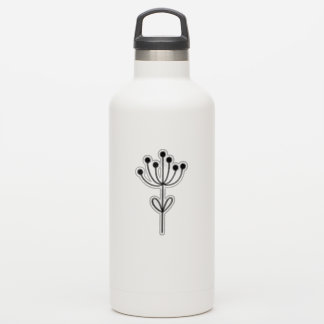 Adesivo Black Outline Floral Design Transparent Custom Cut