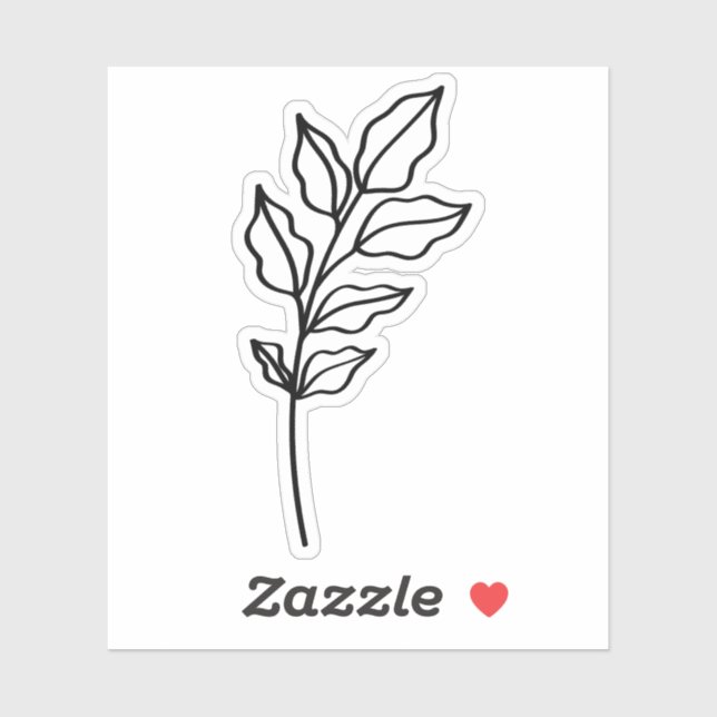Adesivo black outline Leaf Glossy White Vinyl (Folha)