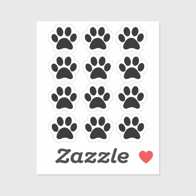 Adesivo Black Paw Print Custom Shape Vinyl (Folha)