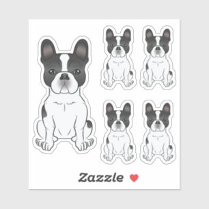 Adesivo Black Piebald French Bulldog / Frenchie Cute Dog