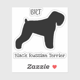 Adesivo Black Russian Terrier Dog Silhouyl Sticker