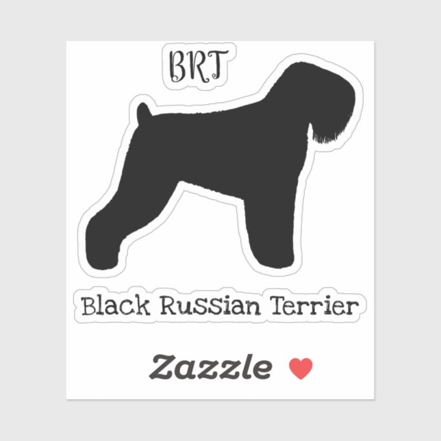 Adesivo Black Russian Terrier Dog Silhouyl Sticker (Folha)