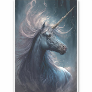 Adesivo Black Unicorn Fantasy Art