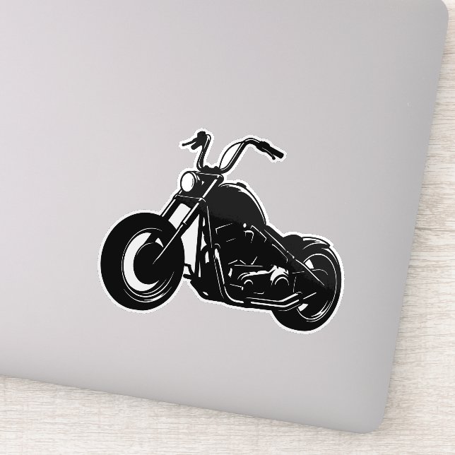 Adesivo Black White Classic Cruiser Motorcycle Vector Art (Detalhe)