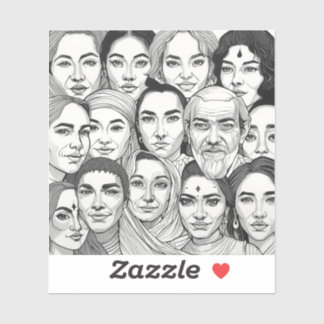 Adesivo Black & White Paintings Celebrating Diversity 