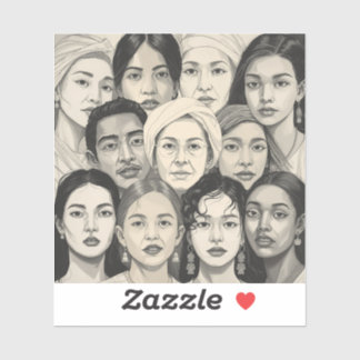 Adesivo Black & White Paintings Celebrating Diversity 