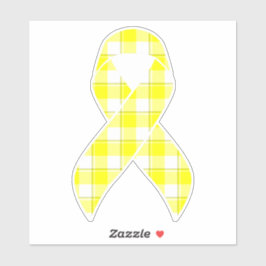 Adesivo Bladder Cancer Awareness Plaid Yellow Ribbon